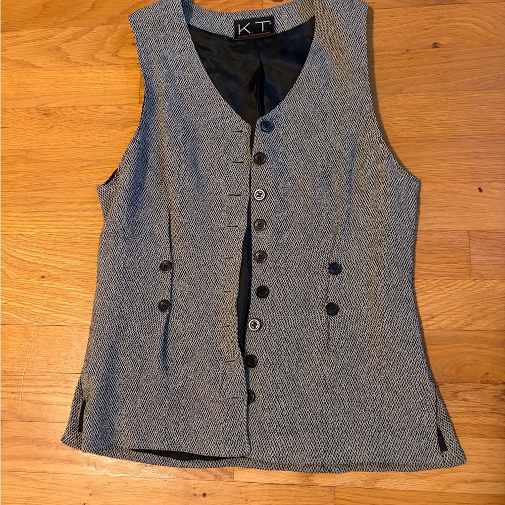 Gray Button-Up Vest